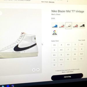 Men’s 11 Nike Blazer Mid ‘77 Vintage in Black and White. Soles like new!